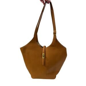 Miztique Isabelle Scoop Neck Tote Bag Leather Camel Brown GS